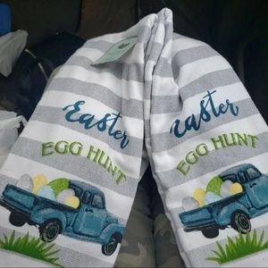 Farmhouse truck Easter kitchen towels